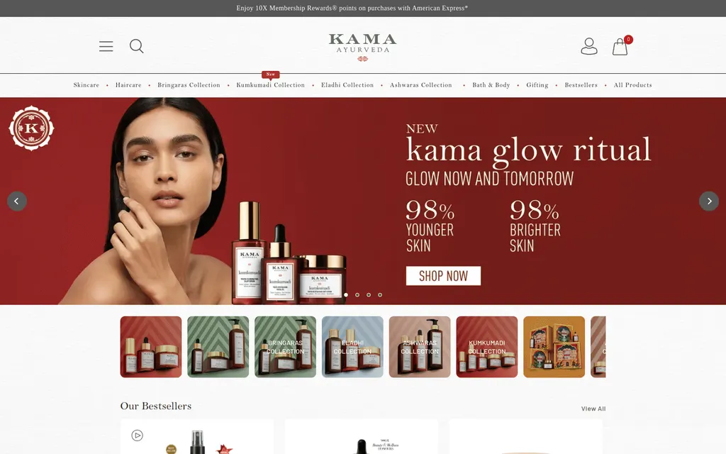 Kama Ayurveda e-commerce storefront